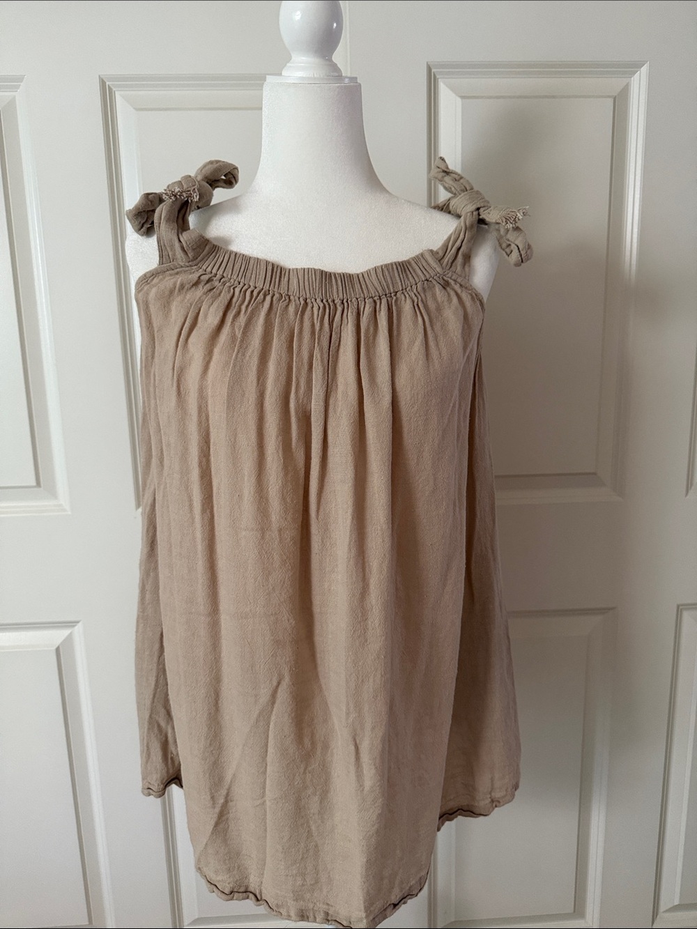 Free People Taupe Tie-Strap Sleeveless Camisole